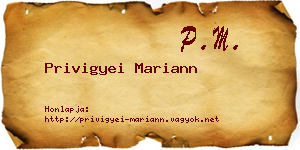 Privigyei Mariann névjegykártya